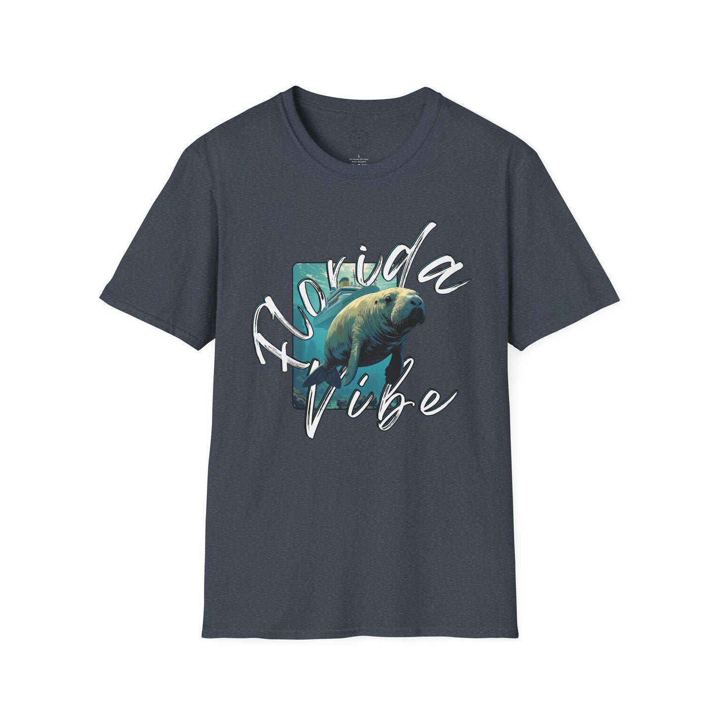 Florida Vibe Unisex Softstyle T-Shirt - Casual Beachwear Tee, manatee