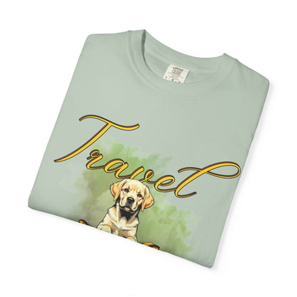 Travel Time Dog T-Shirt - Unisex Garment-Dyed Tee for Pet Lovers