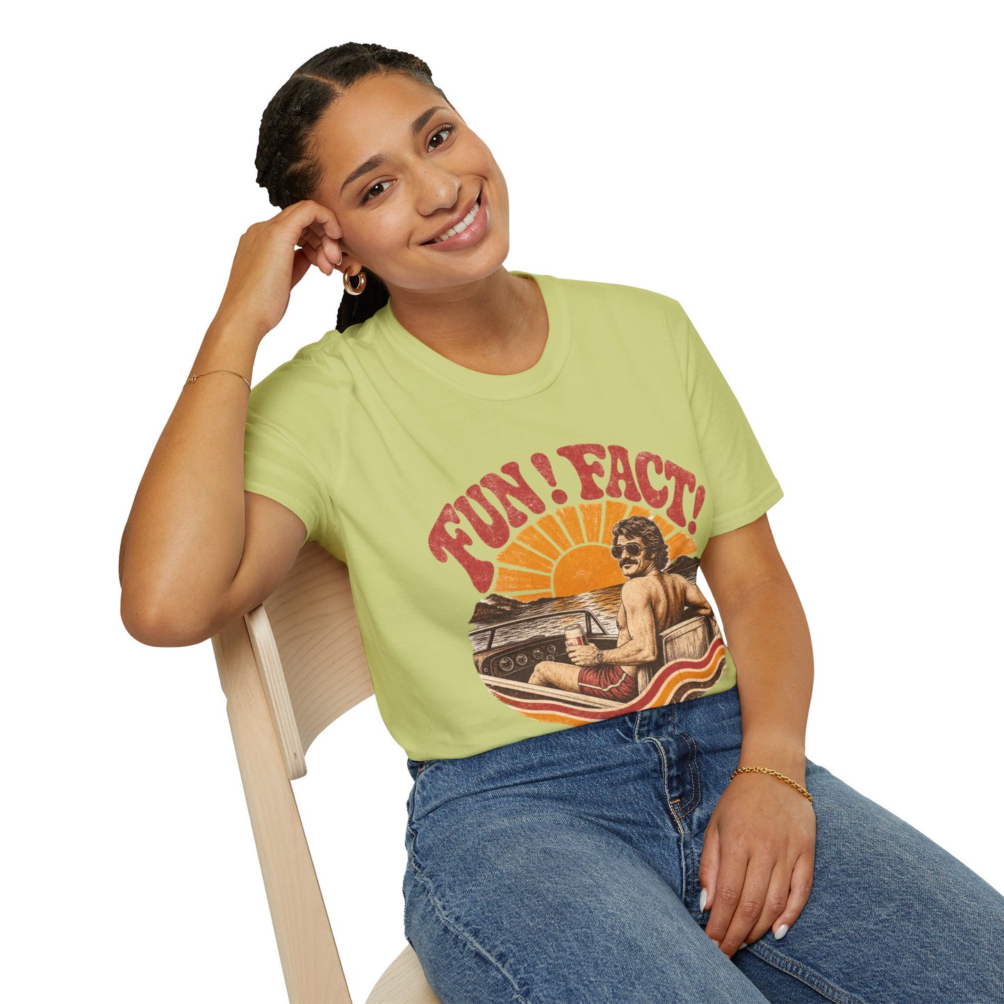 Retro 'FUN! FACT!' Surf Tee — Vintage Sunset Beach Graphic T-Shirt