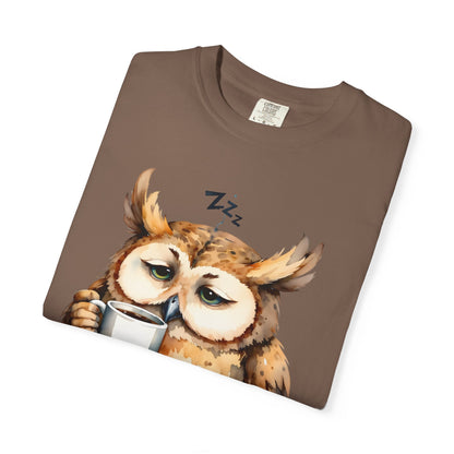 Not Ready Yet Owl T-Shirt — Cute Sleepy Owl Coffee Tee