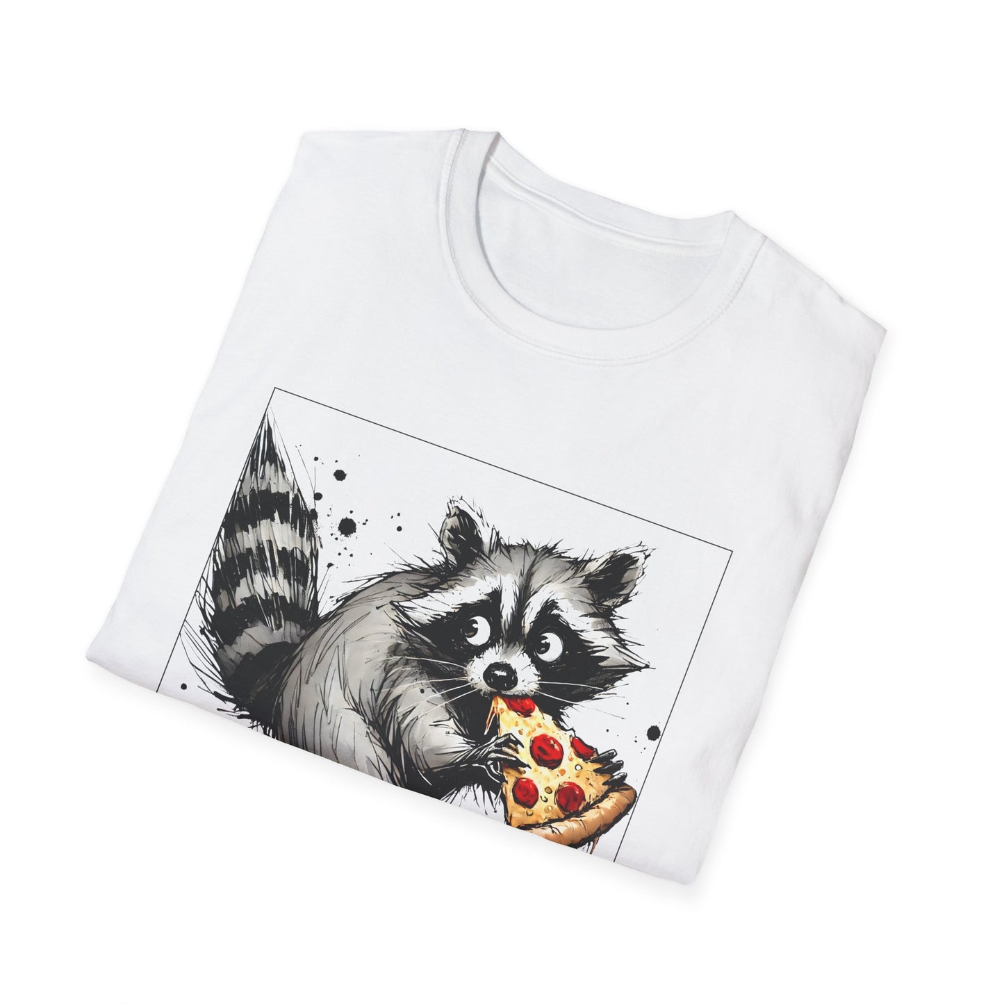 Raccoon Eating Pizza T-Shirt — Funny Cute Animal Tee