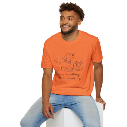 Less Scrolling, More Strolling Dog T-Shirt