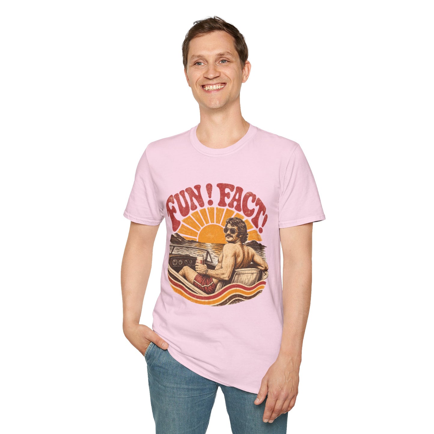 Retro 'FUN! FACT!' Surf Tee — Vintage Sunset Beach Graphic T-Shirt