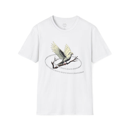 Hopeful Wings Unisex Softstyle T-Shirt - Inspirational Graphic Tee,dove,twisted