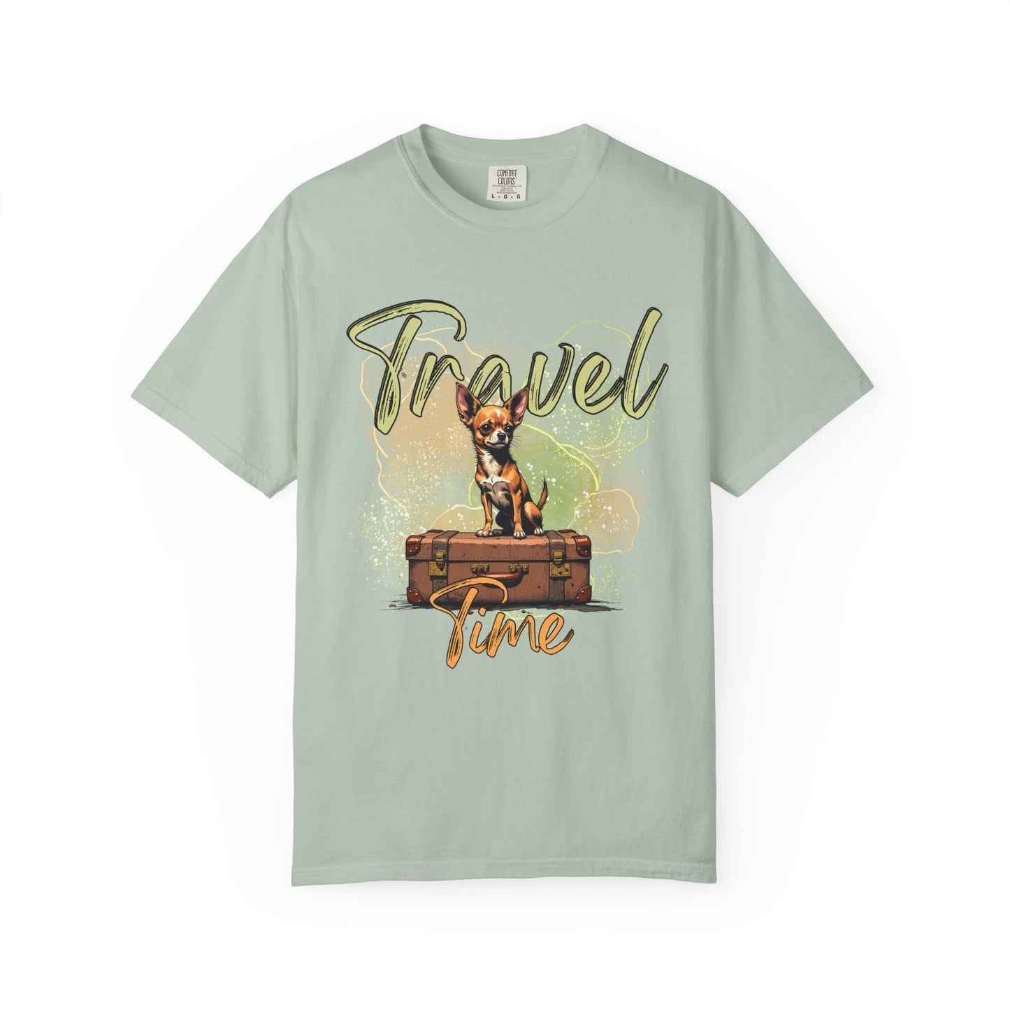 Travel Time Unisex Garment-Dyed T-Shirt - Cute Dog Design for Animal Lovers