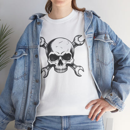 Mechanic Skull Tee — Wrench Crossbones Graphic T-Shirt