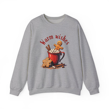 Crewneck Sweatshirt — "Warm Wishes" Hot Cocoa & Gingerbread Holiday Design