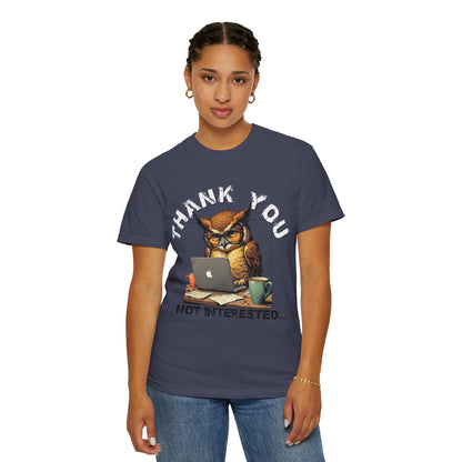 Owl 'Thank You, Not Interested' Graphic T-Shirt