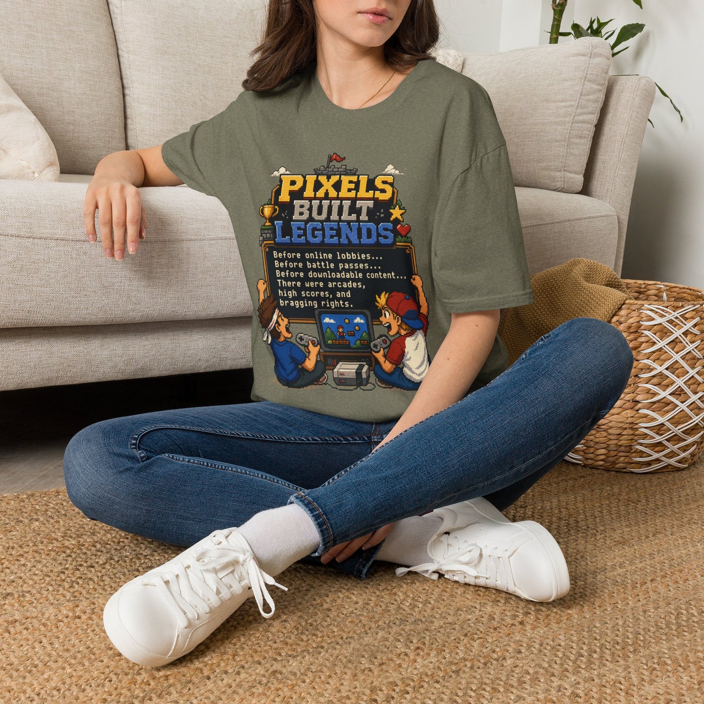 Pixels Built Legends T‑Shirt — Retro Gaming Nostalgia Tee