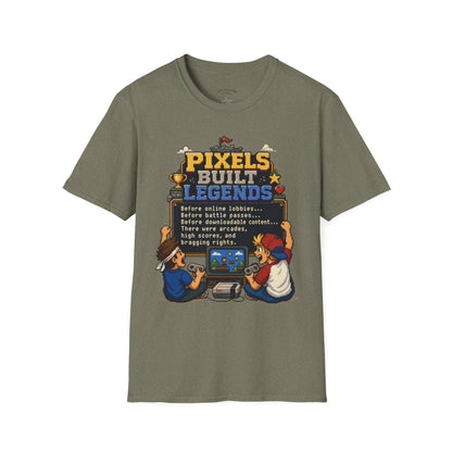 Pixels Built Legends T‑Shirt — Retro Gaming Nostalgia Tee