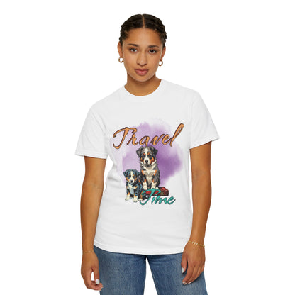 Travel Time Dog Lovers Unisex T-Shirt, Vintage Pet Tee, Dog Travel Shirt, Cute Pet Lover Gift, Animal Adventure Apparel