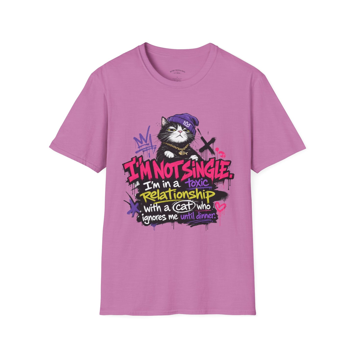 T‑Shirt — “I’m Not Single: I’m in a Toxic Relationship with a Cat” Graphic Tee