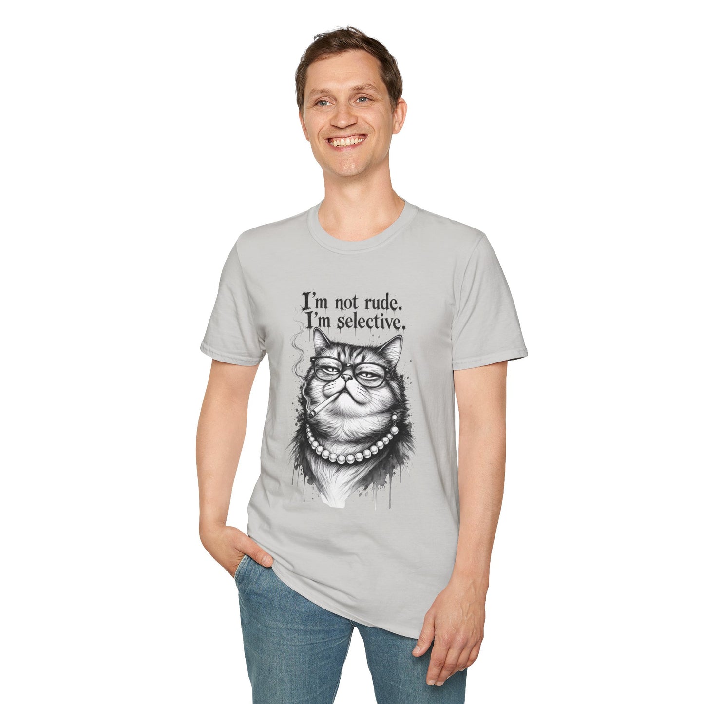 Cat Graphic T‑Shirt — "I'm Not Rude, I'm Selective" Funny Cat Tee