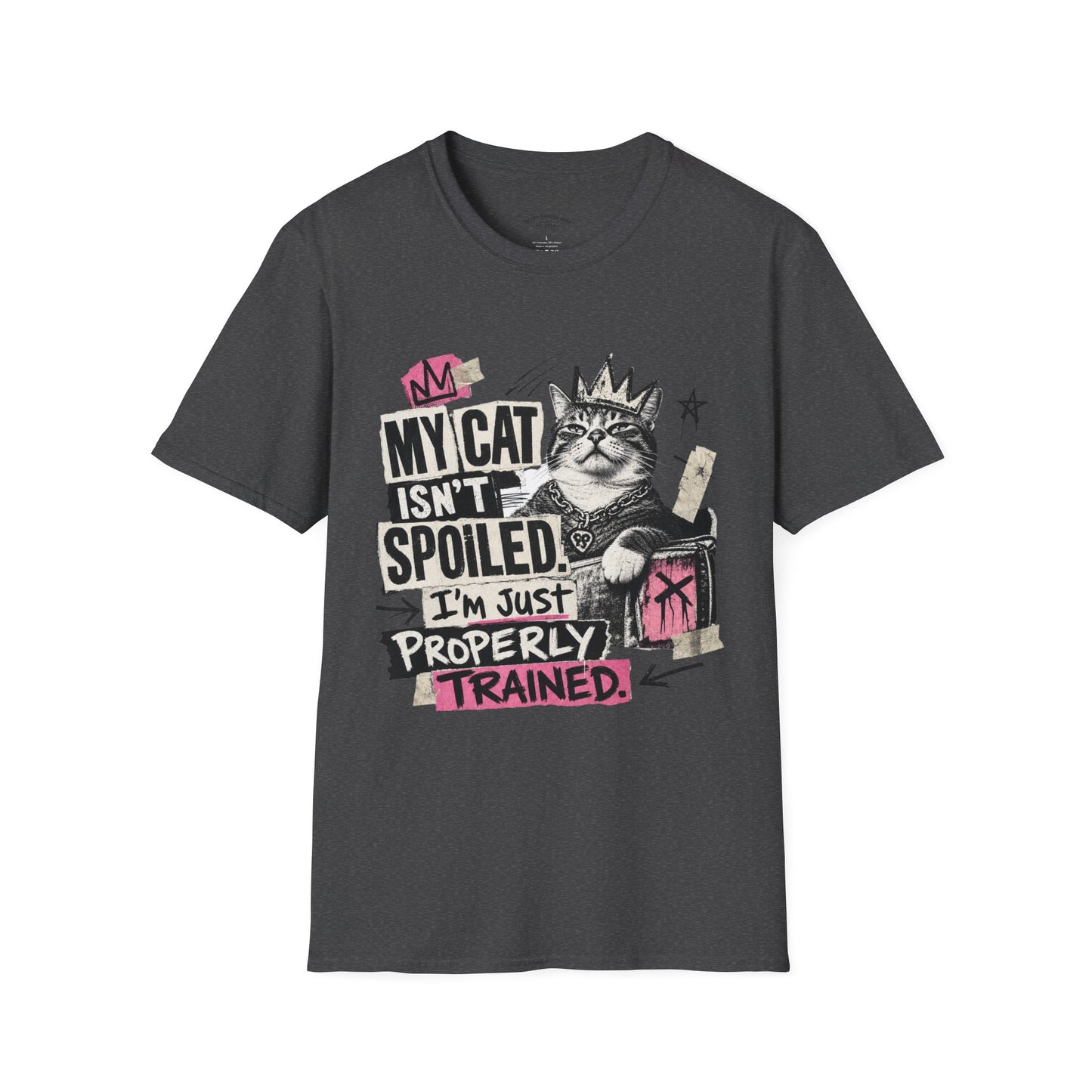 Cat T-Shirt — “My Cat Isn’t Spoiled, I’m Just Properly Trained” Graphic Tee
