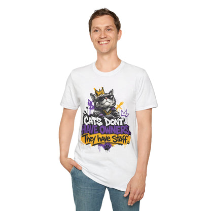 Cat Graphic Tee — "Cats Don't Have Owners They Have Staff"