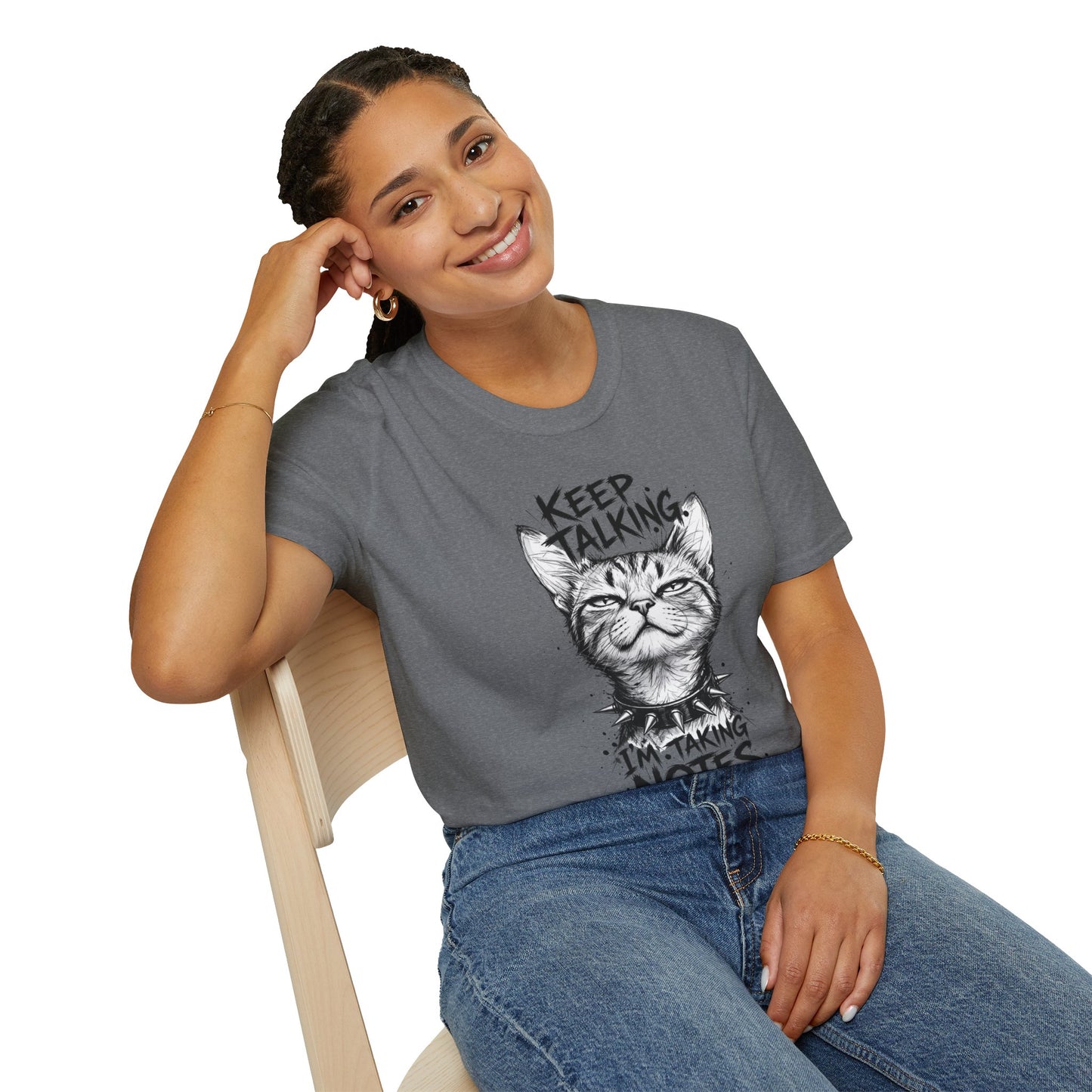 Keep Talking I'm Taking Notes Cat T‑Shirt