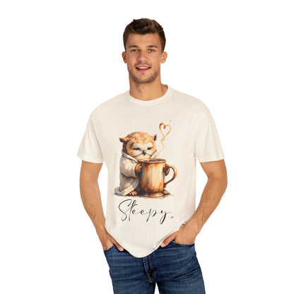 Sleepy Owl Coffee T-Shirt — Cute Cozy Morning Tee
