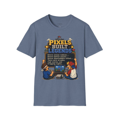 Pixels Built Legends T‑Shirt — Retro Gaming Nostalgia Tee