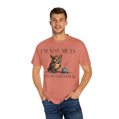 I'm Not Mean Owl T-Shirt — Funny Coffee Owl Tee for Coffee Lovers
