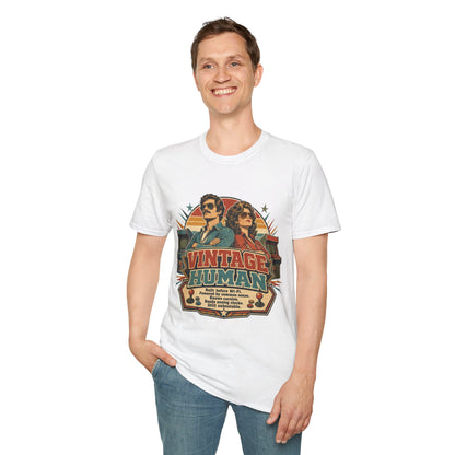 Vintage Human T-Shirt — Retro 70s Duo Graphic Tee