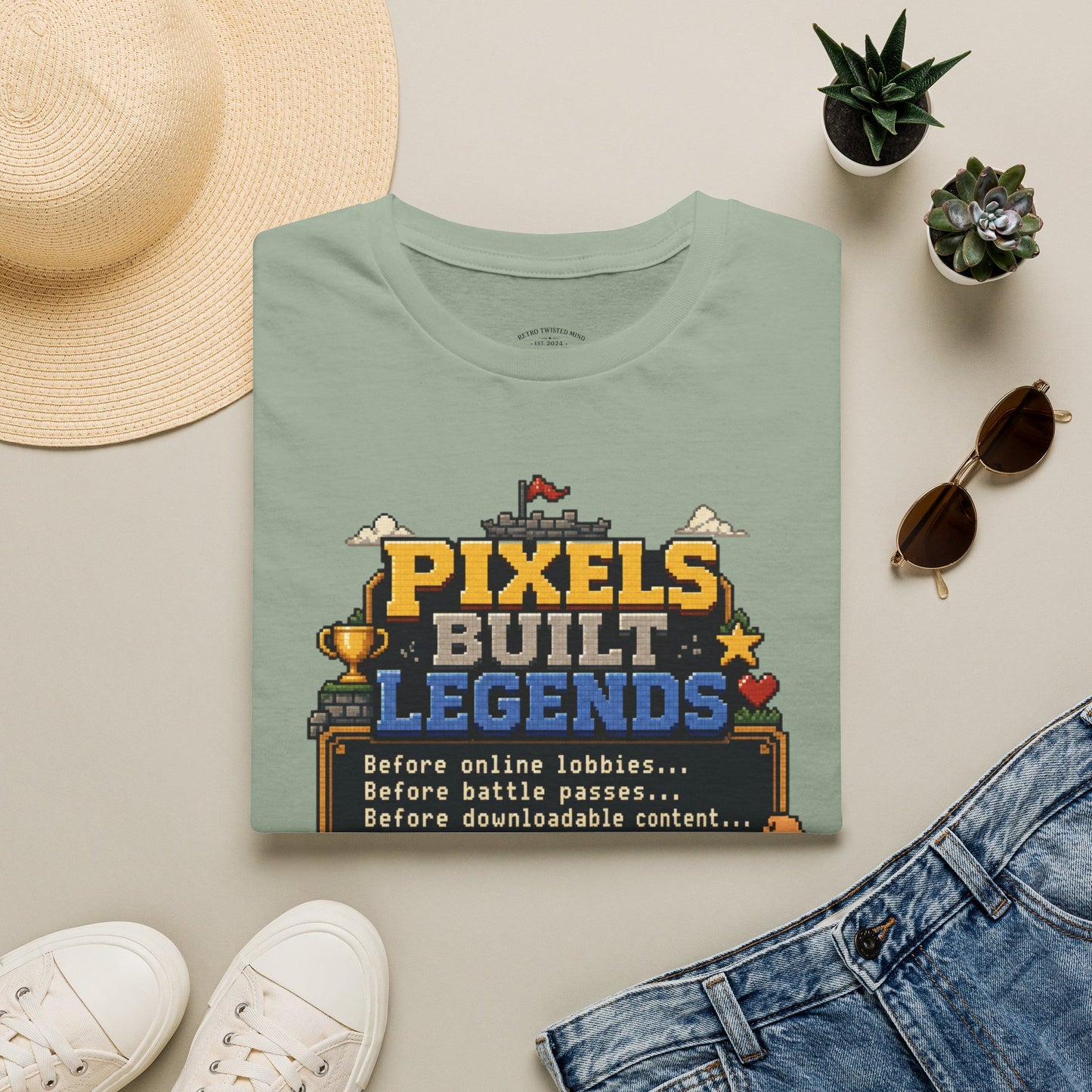 Pixels Built Legends T‑Shirt — Retro Gaming Nostalgia Tee