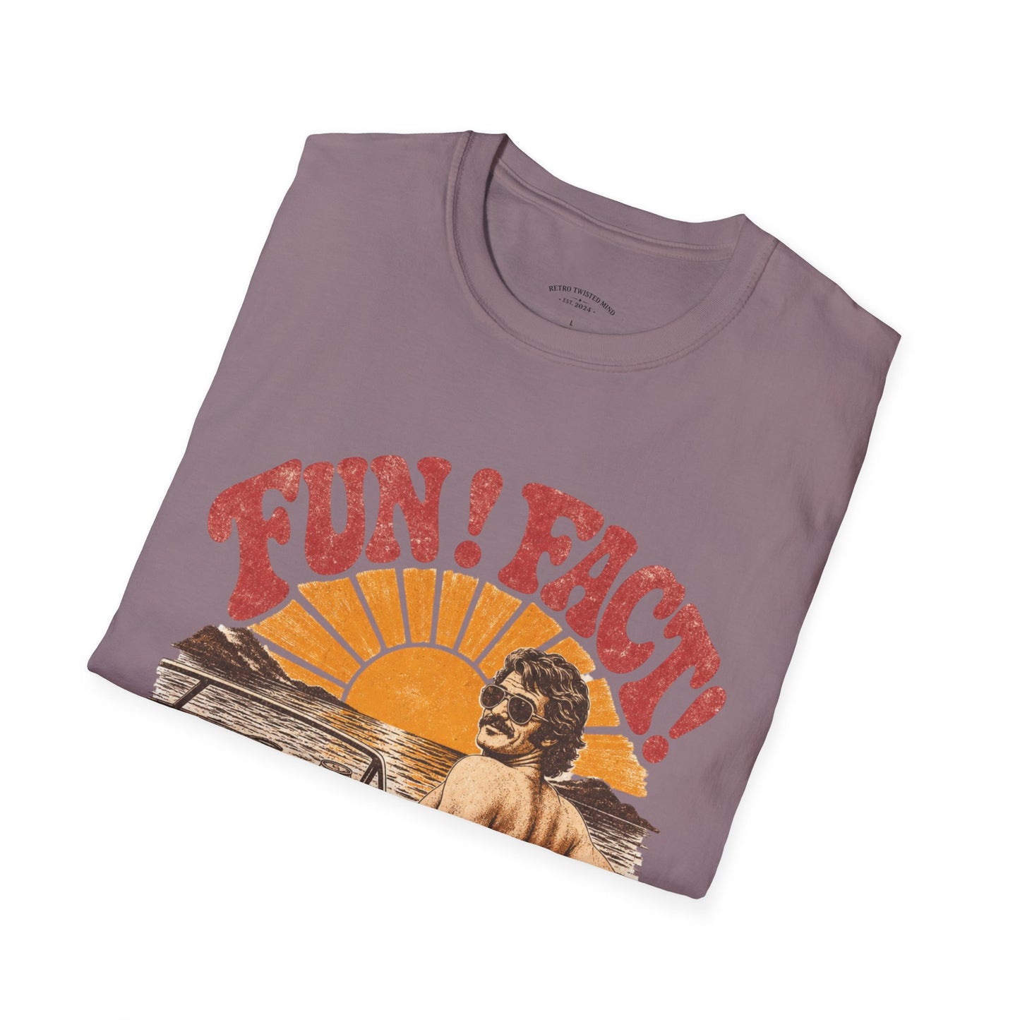 Retro 'FUN! FACT!' Surf Tee — Vintage Sunset Beach Graphic T-Shirt