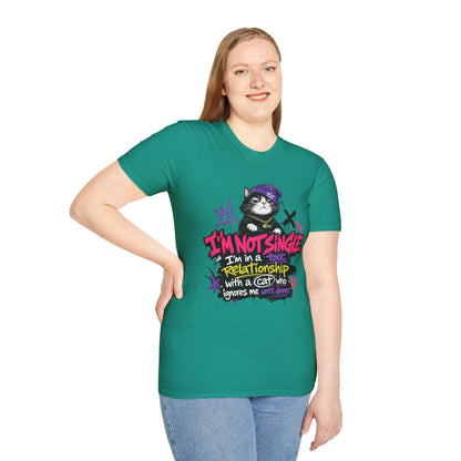 T‑Shirt — “I’m Not Single: I’m in a Toxic Relationship with a Cat” Graphic Tee