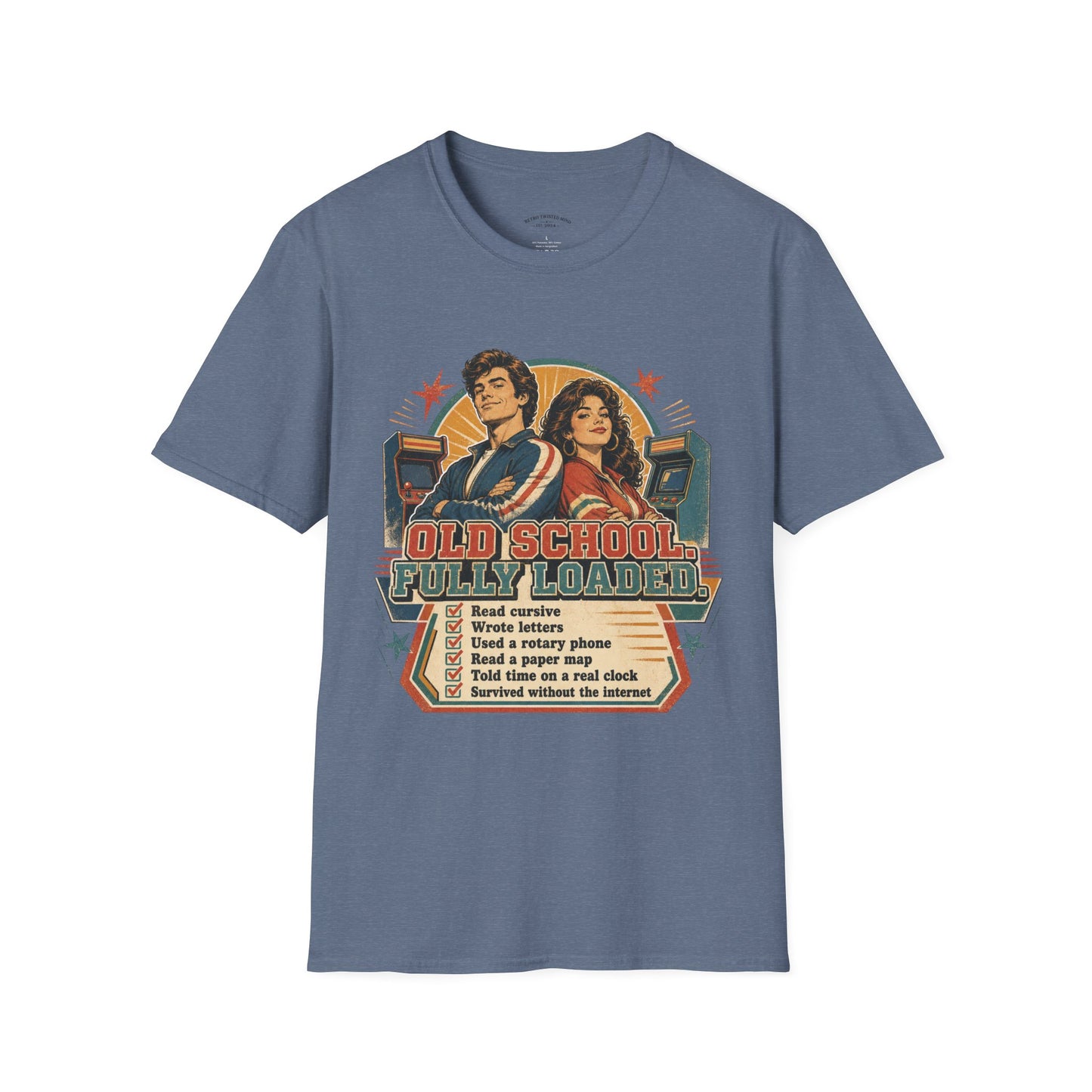 T-Shirt — Retro 'Old School' Arcade Couple Vintage Gamer Tee