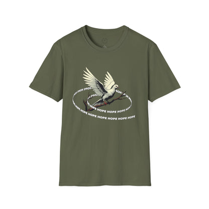 Hopeful Wings Unisex Softstyle T-Shirt - Inspirational Graphic Tee,dove,twisted