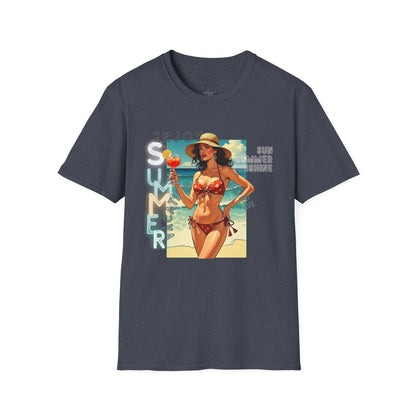 Enjoy Summer Vintage T-Shirt - Unisex Softstyle Tee for Beach Lovers