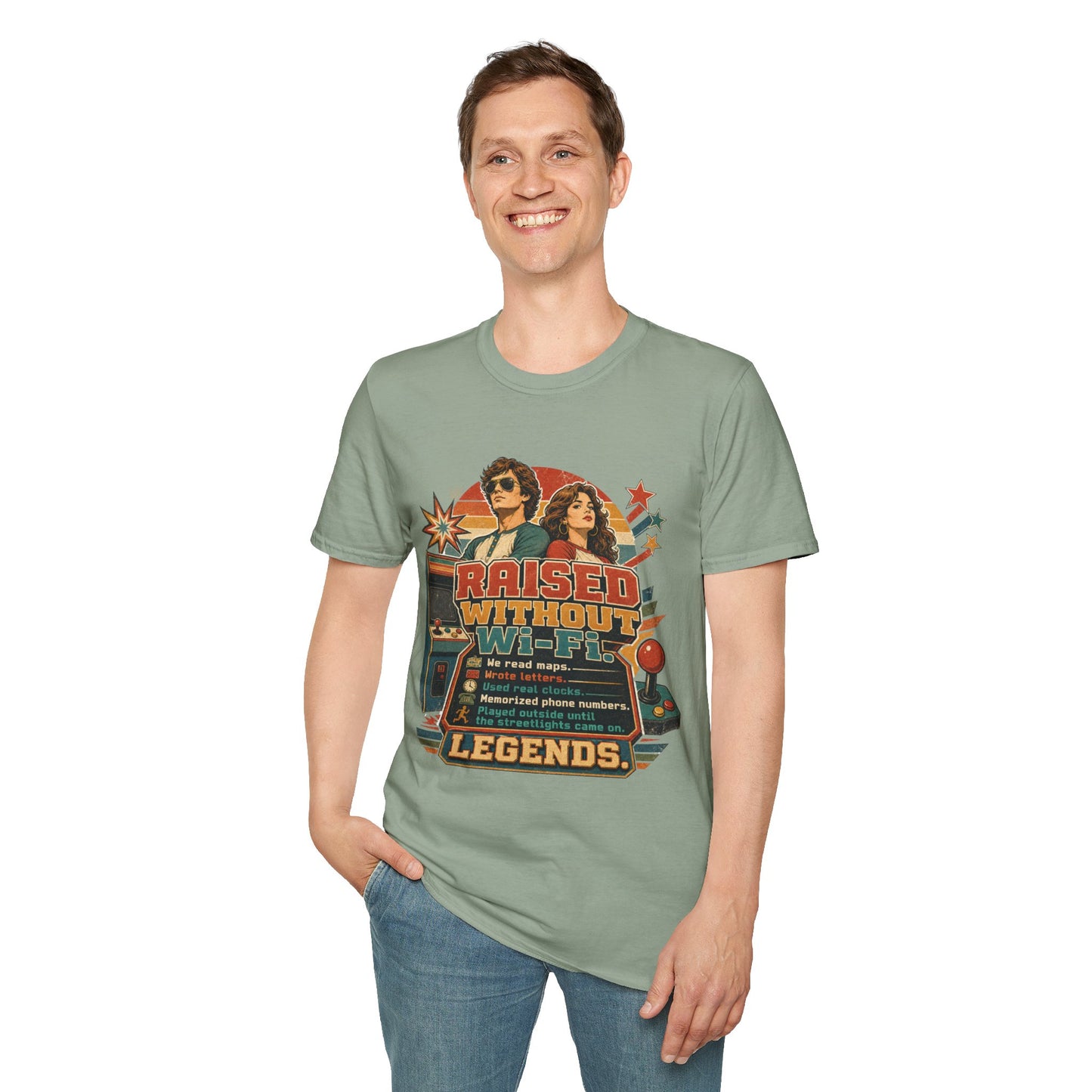 Raised Without Wi‑Fi T-Shirt — Retro 'Legends' Vintage Graphic Tee