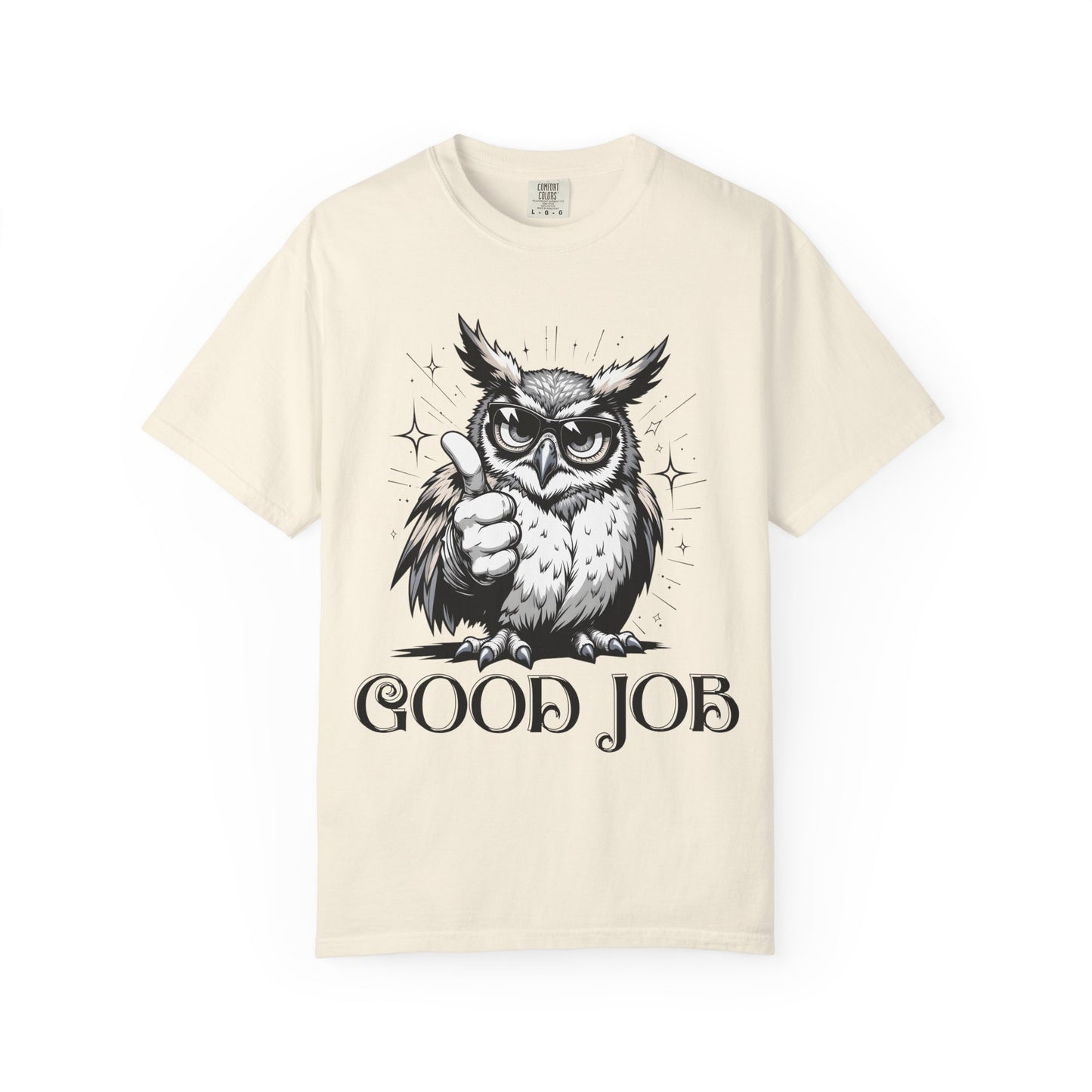 Good Job Owl T-Shirt — Thumbs-Up Retro Owl Graphic Tee