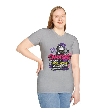 T‑Shirt — “I’m Not Single: I’m in a Toxic Relationship with a Cat” Graphic Tee