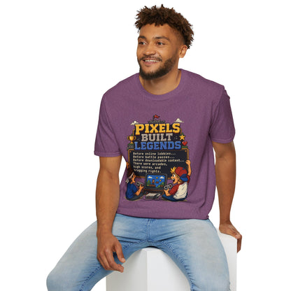 Pixels Built Legends T‑Shirt — Retro Gaming Nostalgia Tee