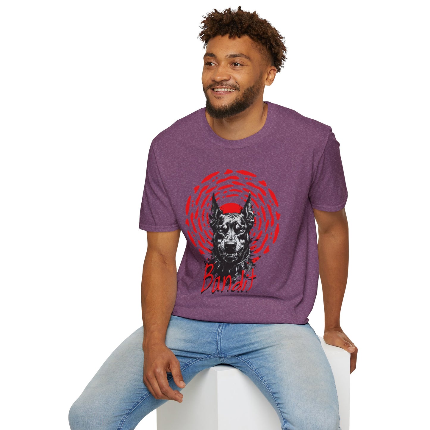 Doberman Graphic T-Shirt — Red Halo 'Bandit' Design