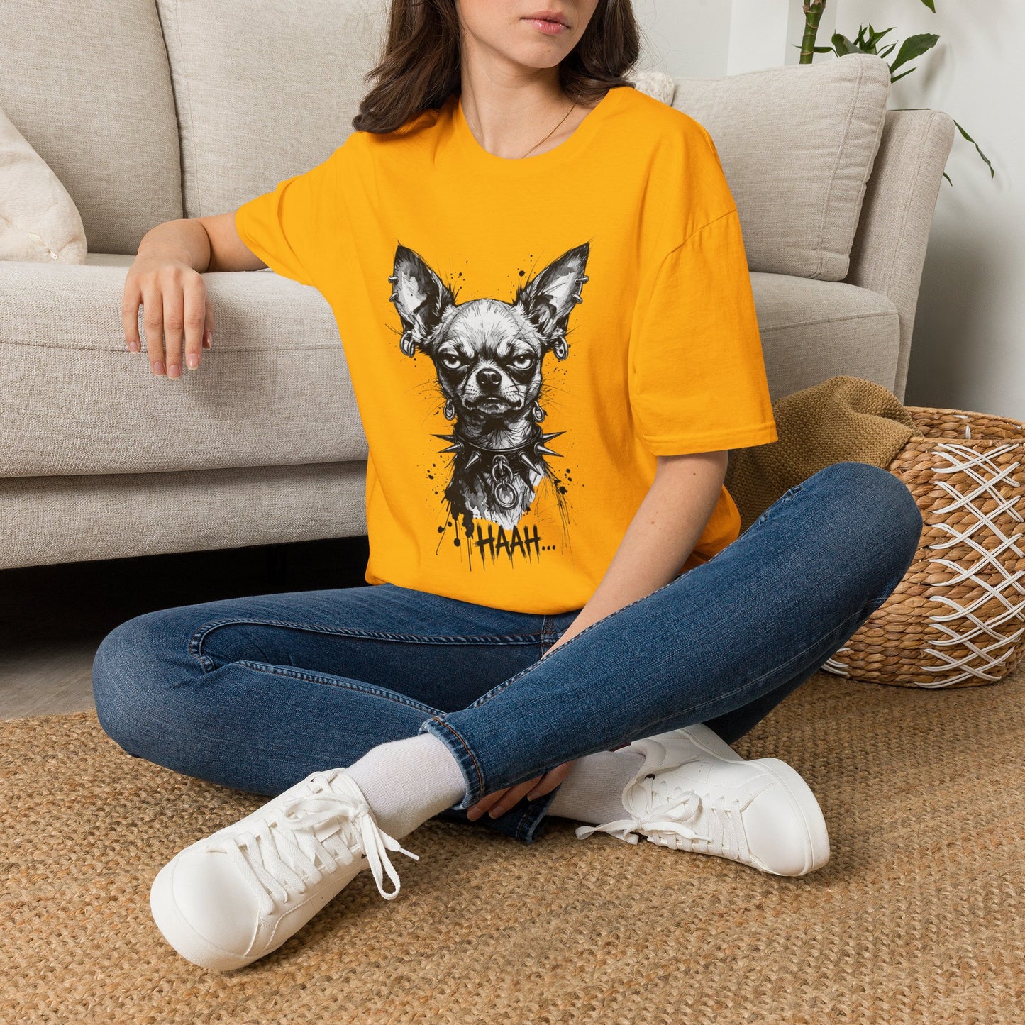 Chihuahua Portrait T‑Shirt — Expressive Black & White Dog Art Tee