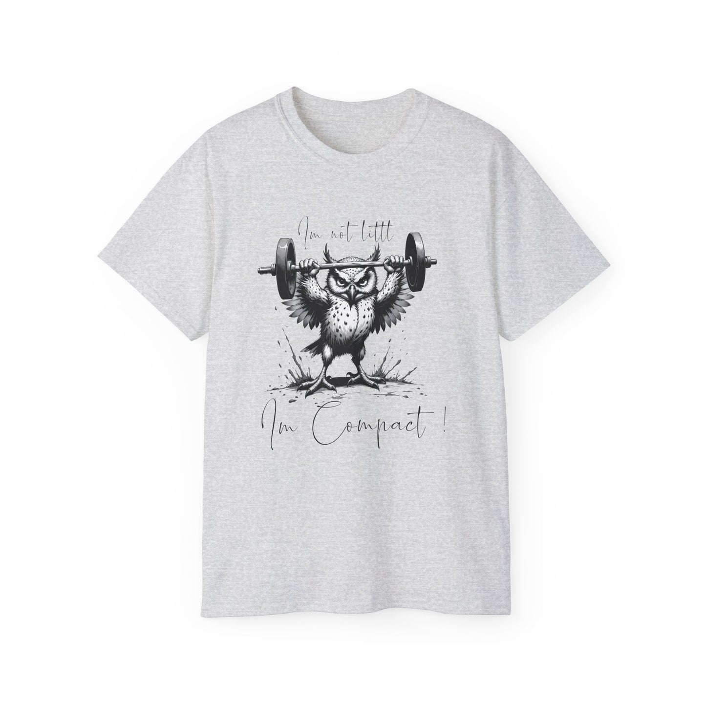 Fitness Owl Graphic Tee — "I’m Not Old, I’m Compacted" Motivational Weightlifting T-Shirt