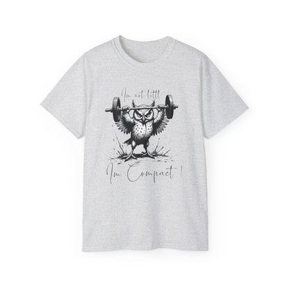 Fitness Owl Graphic Tee — "I’m Not Old, I’m Compacted" Motivational Weightlifting T-Shirt