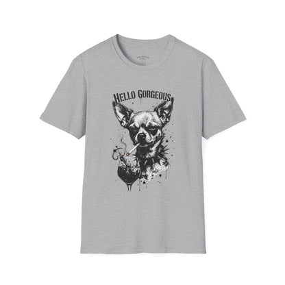 Chihuahua 'Hello Gorgeous' Tee - Cute Dog Graphic T-Shirt