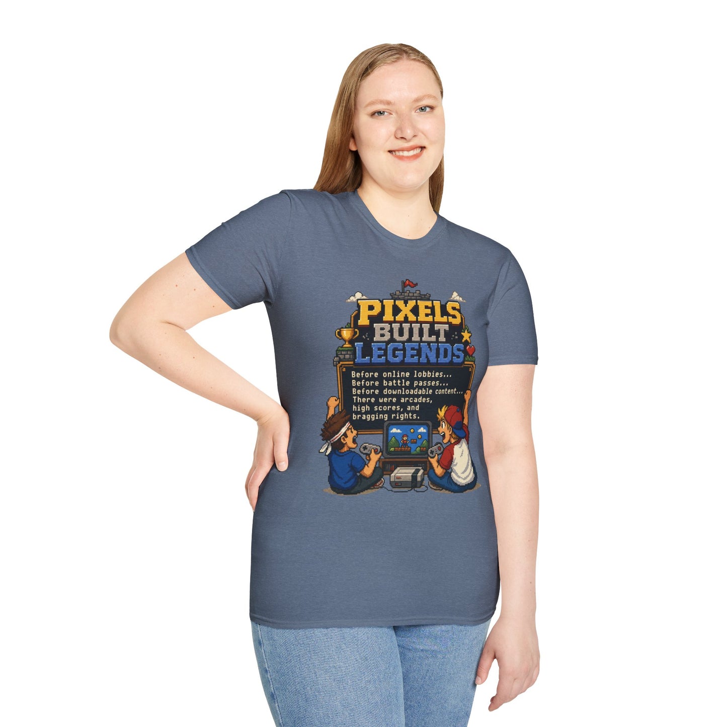 Pixels Built Legends T‑Shirt — Retro Gaming Nostalgia Tee