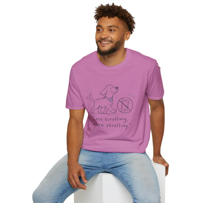 Less Scrolling, More Strolling Dog T-Shirt