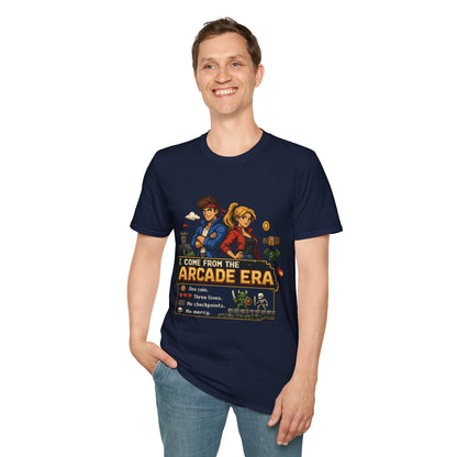 Retro Arcade Era T-Shirt — Pixel RPG Game Tribute