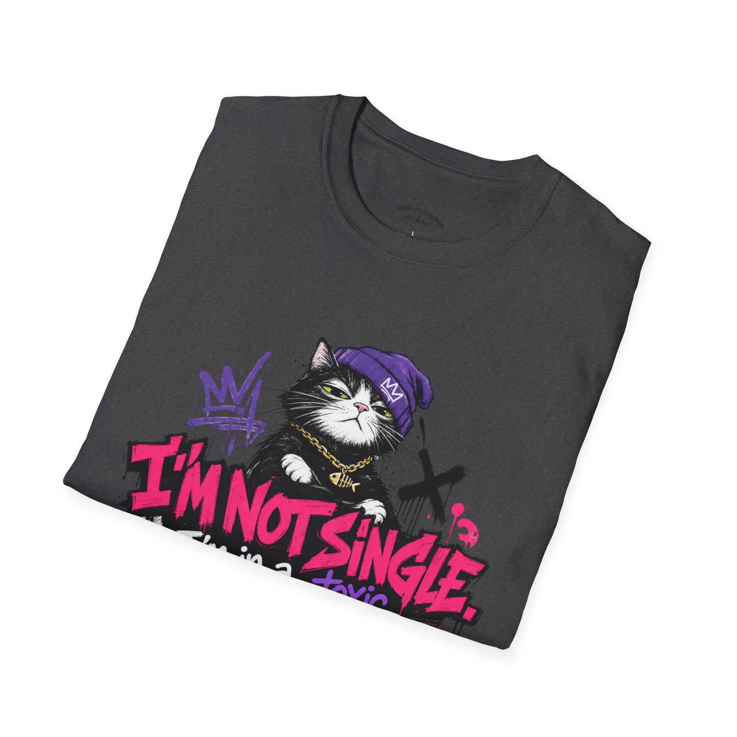 T‑Shirt — “I’m Not Single: I’m in a Toxic Relationship with a Cat” Graphic Tee
