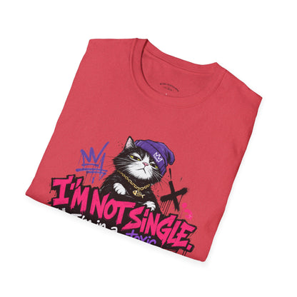 T‑Shirt — “I’m Not Single: I’m in a Toxic Relationship with a Cat” Graphic Tee