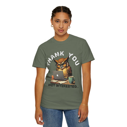 Owl 'Thank You, Not Interested' Graphic T-Shirt