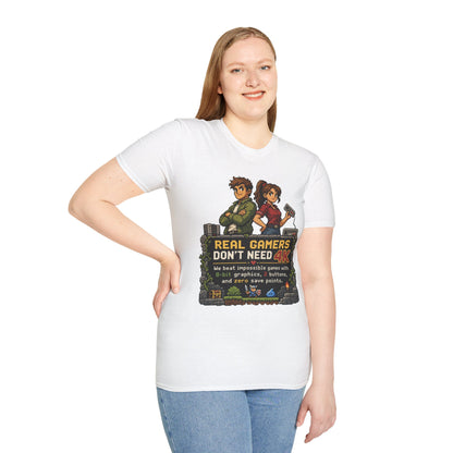 T-Shirt — Retro Pixel 'Real Gamers Don't Need 4K' Graphic Tee