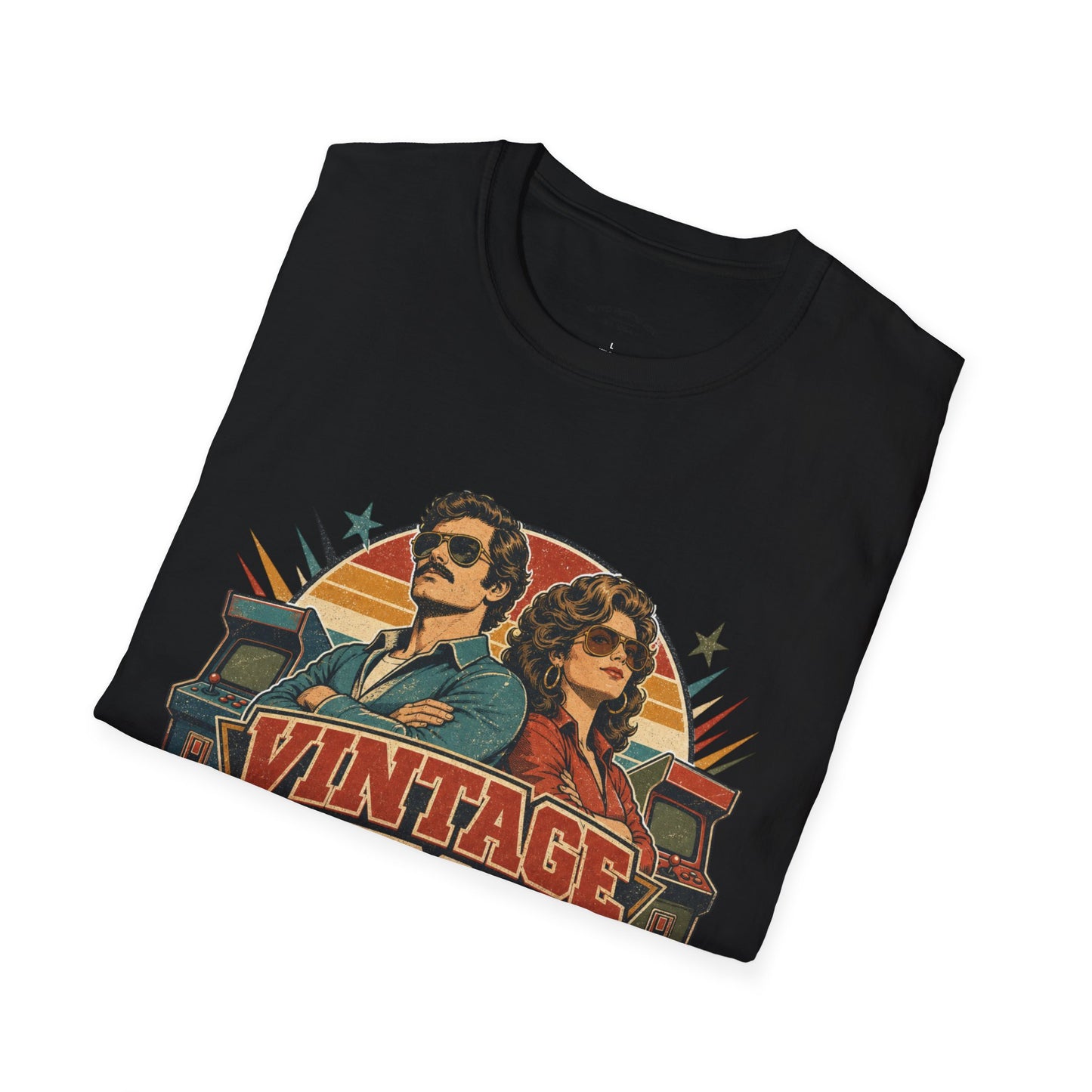 Vintage Human T-Shirt — Retro 70s Duo Graphic Tee