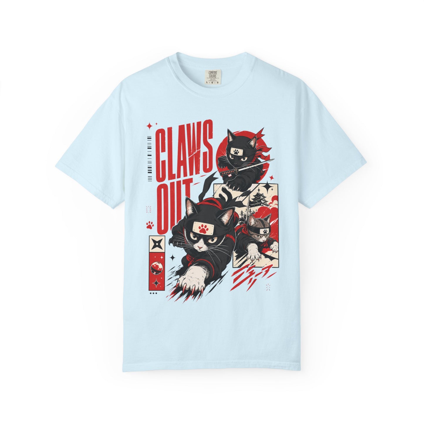 Claws Out Cat Graphic T-Shirt — Retro Ninja Kitties Tee