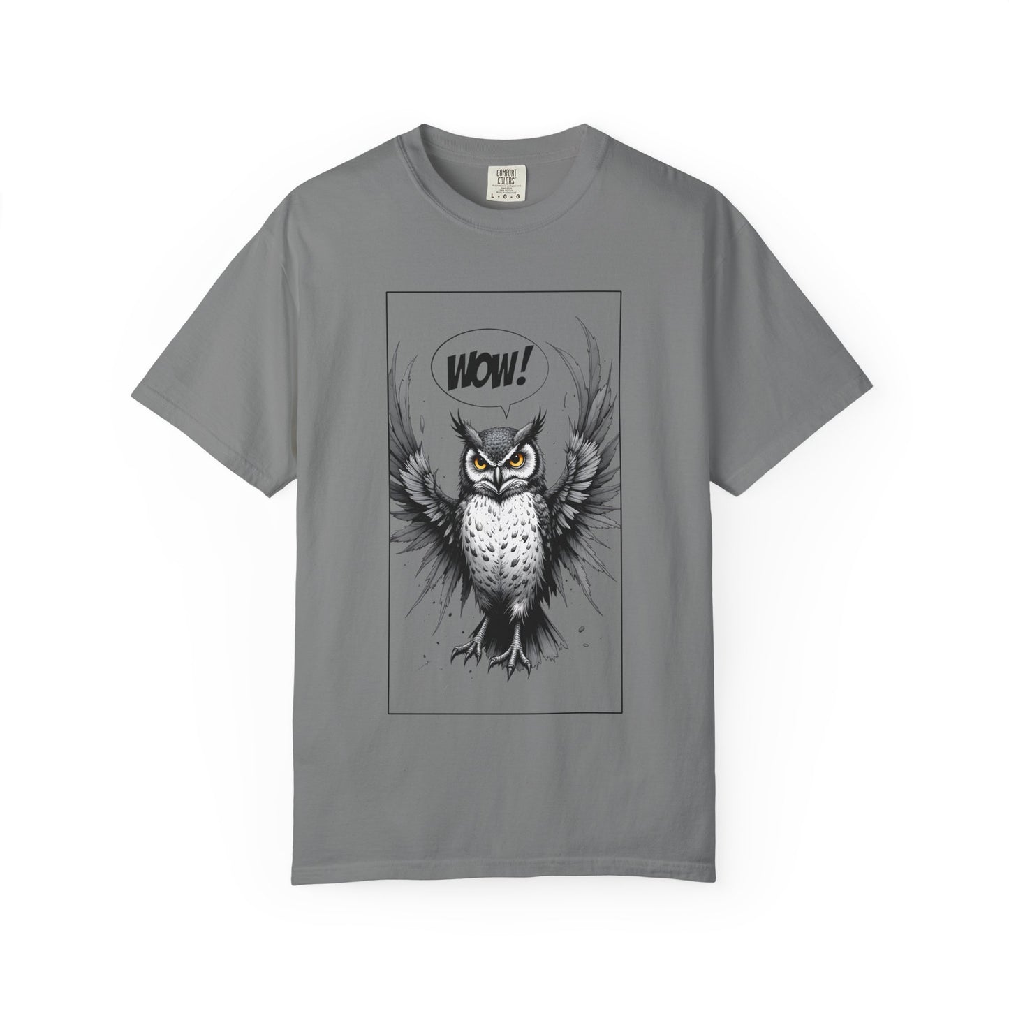 Owl Graphic T-Shirt — 'WOW!' Illustrated Night Owl Tee