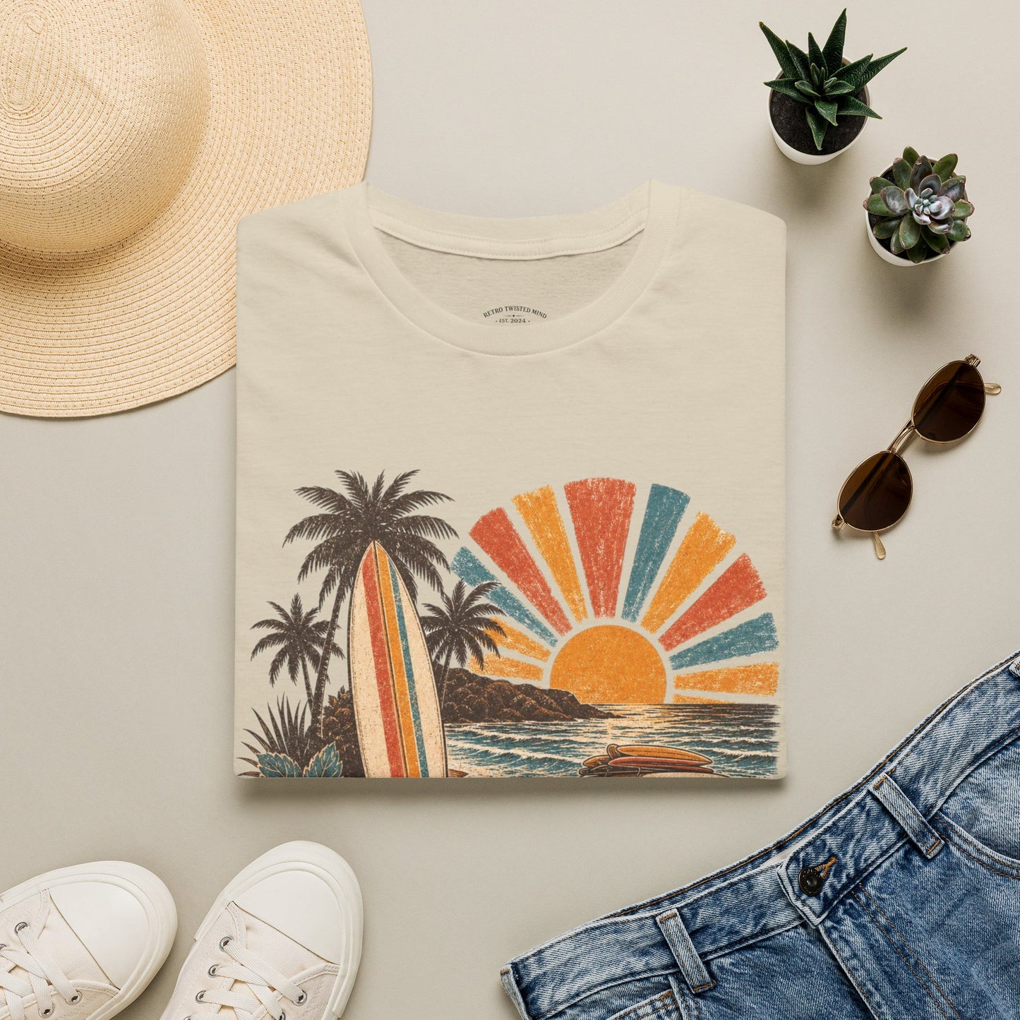 Retro Surf Sunset T-Shirt